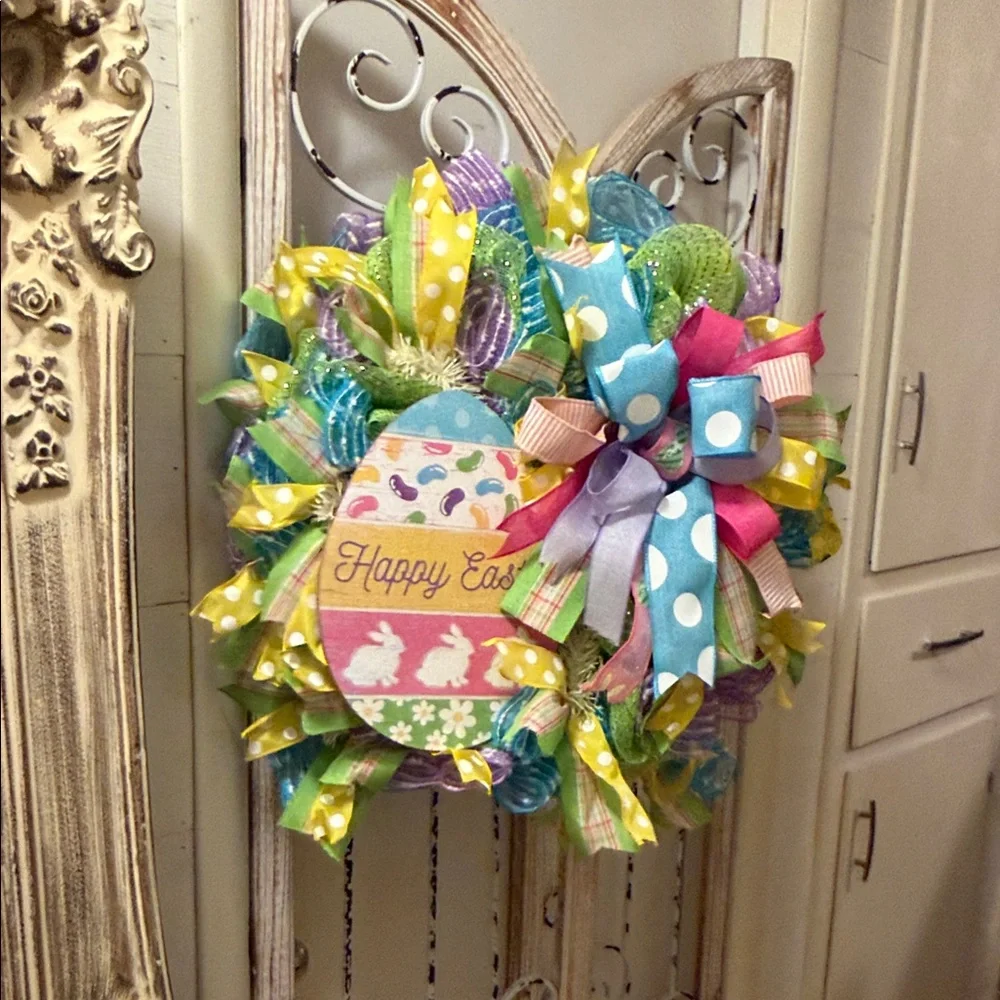 Colorful Easter Bunny Wreath